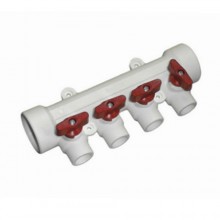 Коллектор 4 выходов 40*20 с кранами  PP-R KALDE