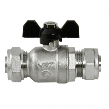 Кран шаровой для м/п трубы 20 х 20 ц/ц VRT® никель