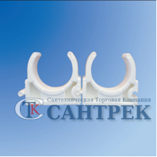 Фиксатор двойной полипр. трубы ф 25