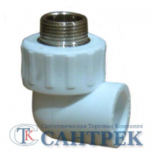 Уголок комб. штуцер 25х1/2 PP-R Rosturplast