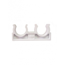 Фиксатор ДВОЙНОЙ полипр. трубы d.20 PP-R Rosturplast