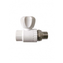 Кран п/радиатор с американкой 25-3/4  PP-R штуцер прямой Rosturplast
