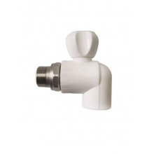 Кран п/радиатор с американкой 25-3/4  PP-R штуцер угловой Rosturplast
