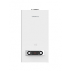 Газовый водонагреватель Superflame SF0322 11л. белый с дисплеем (Мощность 22 кВт, расход 11 л/мин, Европейского типа-теплообменник из безкислородной меди)