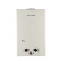 Газовый водонагреватель Superflame SF0224 12л. белый с дисплеем (Мощность 24 кВт, расход 12 л/мин.)