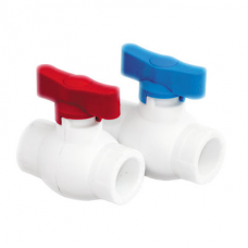 Кран шар. 25 РУЧКА БАБОЧКА СИНЯЯ PP-R Rosturplast